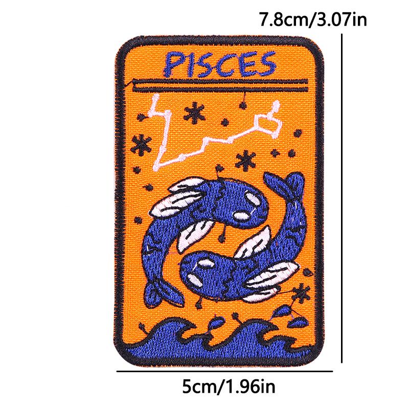 12 Zodiac Signs Embroidery Patch Iron On Patches Complete Set Horoscope Constellation Design for Jacket Backpack Daily Decor