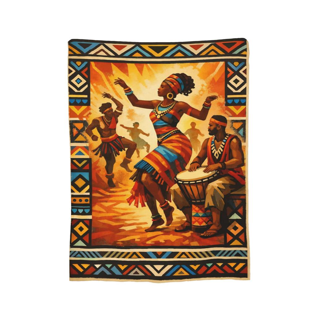 Super Soft ART African Ethnic-Style Throw Blanket Premium Fleece Flannel Lightweight Bed Blanket Cozy Plush Blankets