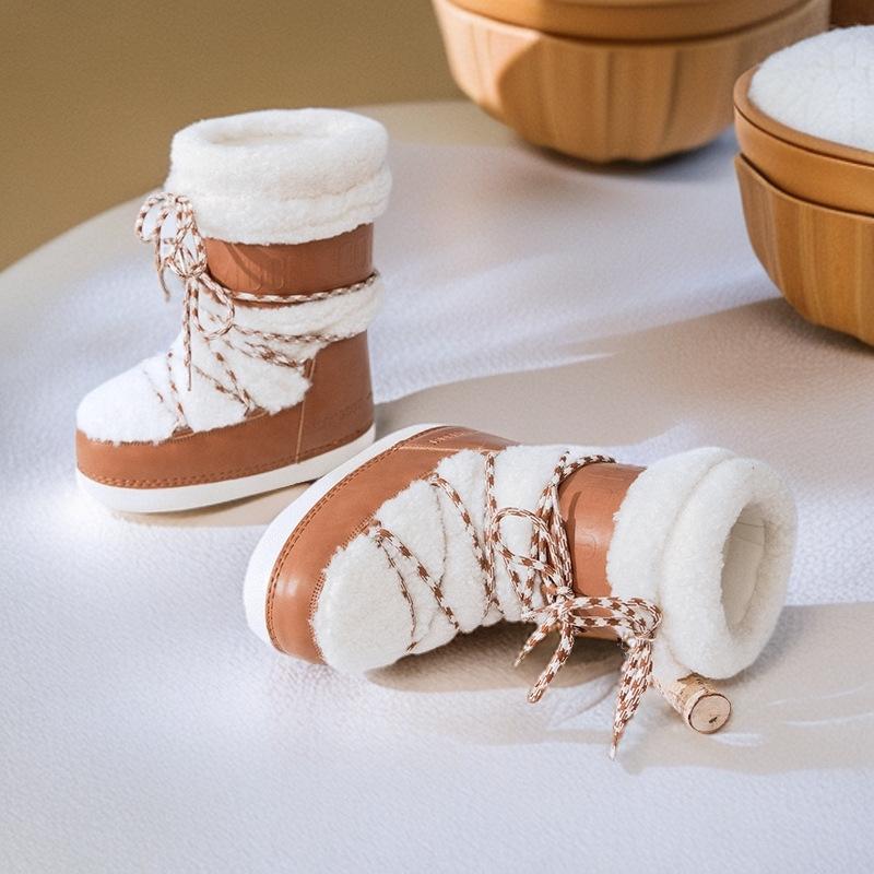 

Водонепроницаемые европейские маленькие размеры зимние женские 2025 новые утолщенные теплые рукава хлопковые сапоги нескользящие и износостойкие лунные 40 верблюд