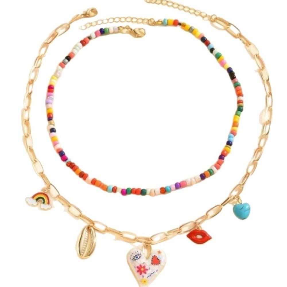 Colorful Bohemian Necklaces Shell Pendant Tassels Choker Gift Handmade Beads Necklaces  Casual Wear