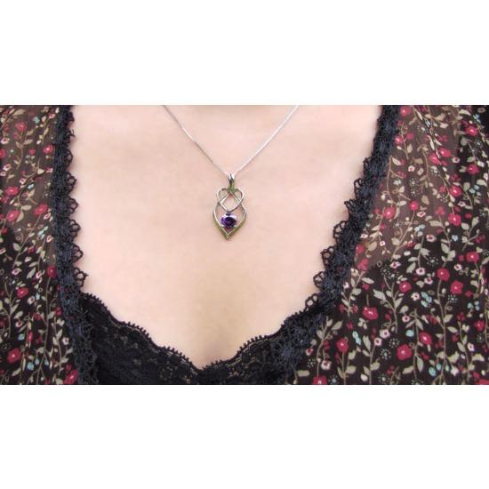 Heart To Heart Pendant Necklace Single Set Gemstone Platinum Plated Clavicle Chain Heart Jewelry