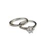 2024 European & American Style Women's White Gold-Plated Copper Zircon Couple Rings Set