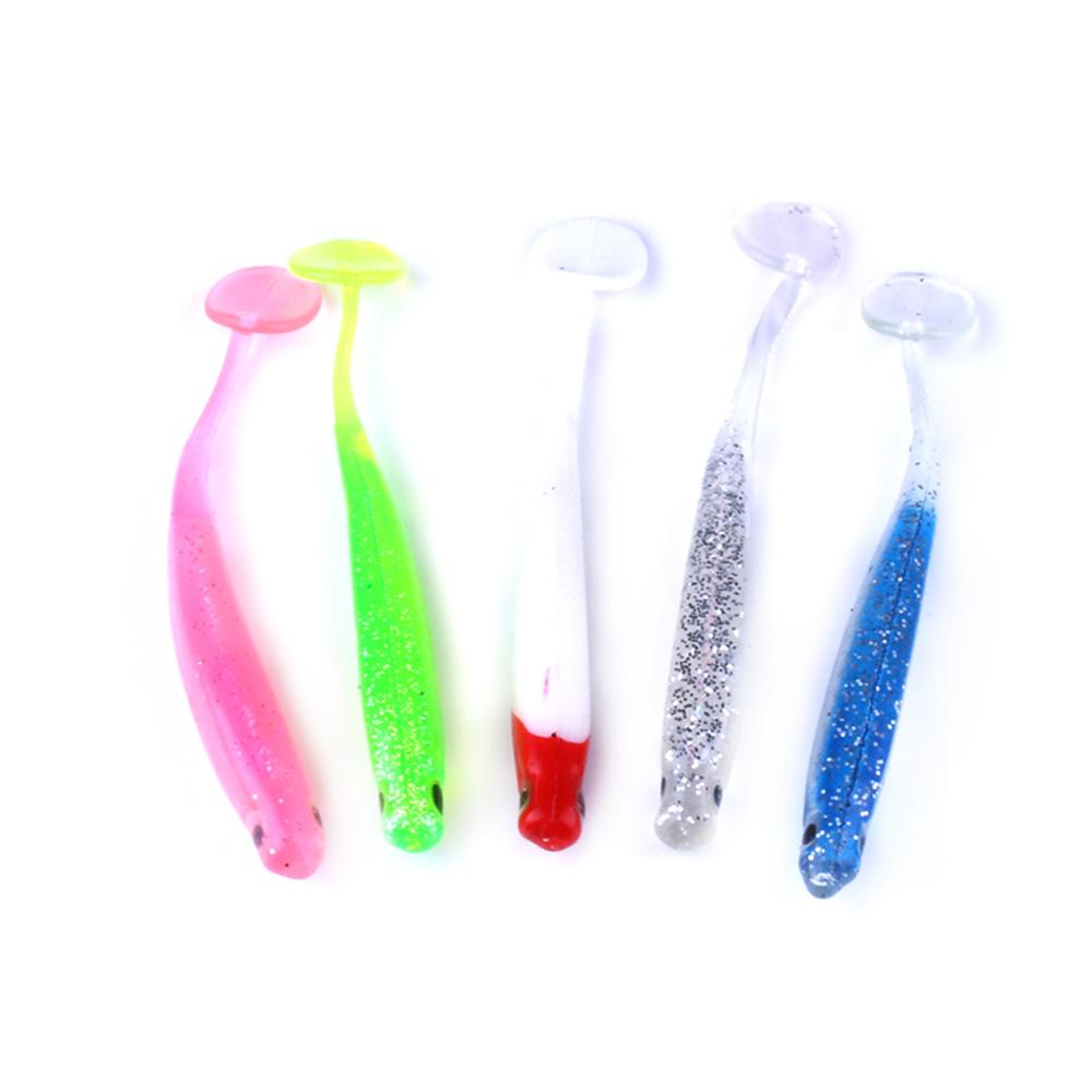 HENGJIA 10pcs/bag Soft Fishing Lure Set 10cm T-Tail Silicone Baits Artificial Swimbait Wobblers for Saltwater Freshwater Fishing