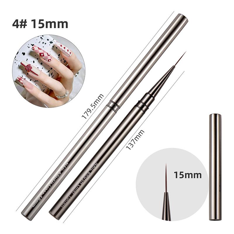 7/9/11/15/25mm Nail Brush Acrylic French Stripe Line 1Pcs Pink Black UV Gel Painting Pen Carved Nail Art Liner Brush For Manicur