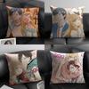 My Love Story YYamadakun Cushion Cover Natural Linen Organic Fabric DoubleSided Printing Breathable Perfect Gift for Decor