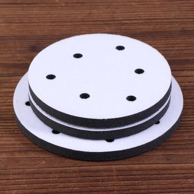 Soft Sponge Interface Pad 5 Inch 6 Holes Hook And Loop Soft Sponge Cushion Buffer Pads For Sanding Disc Orbital Sander Pads