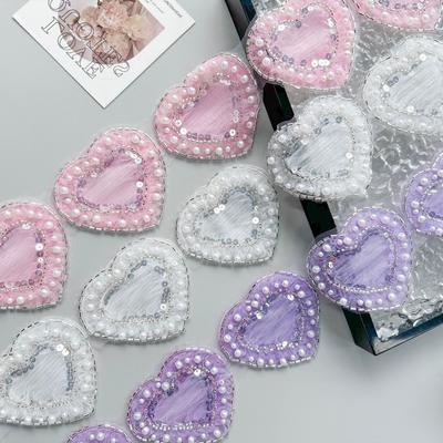 Exquisite Herzperlen-Spitze Pailletten-Spitze Kleidung Lolita-Kleid Tasche Haarschmuck Dekorative Spitzen-Accessoires