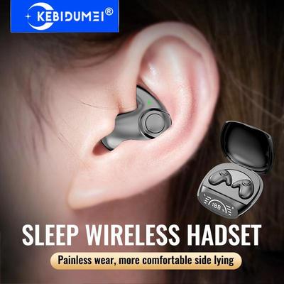 Mini auricolari invisibili per dormire, auricolari wireless Bluetooth 5.3, cuffie stereo HD con cancellazione del rumore, cuffie sportive impermeabili