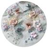 Iron-On Lace Applique Patch 3D Floral Pearl Lace Patch Decorative Embroidery Sewing Patch  Sewing