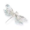 Heavy Industry Light Luxury High-End Blue Zircon Dragonfly Brooch Atmospheric Exaggeration Luxury Animal Insect Pin Anti-Light Female