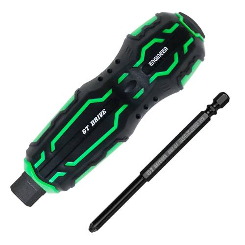 

ENGINEER Nejisaurus GT Drive 01 Bolstered Ball Grip Penetration Driver with Bit for Removing Stripped Screws + No. 2 DZ-71
