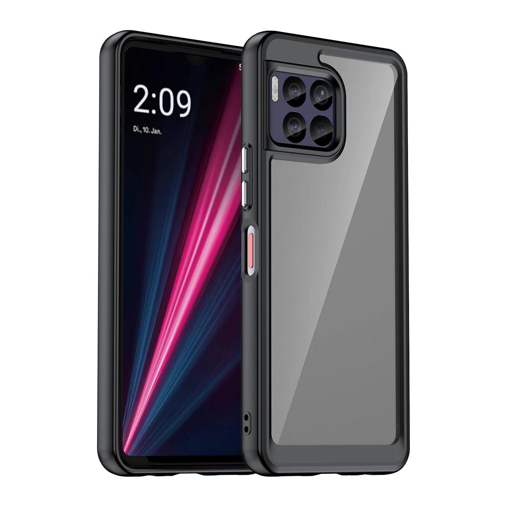 Colorful Shield Shockproof Phone Case For T-Mobile Revvl 7 Pro Soft TPU Frame Transparent Hard Plastic Protective Back Cover
