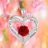 Mode Einkommen Rose Blume Anhänger Halskette Jubiläumsparty Zubehör Geburtstag Muttertag Schmuck Geschenke Mama Damen Mädchen