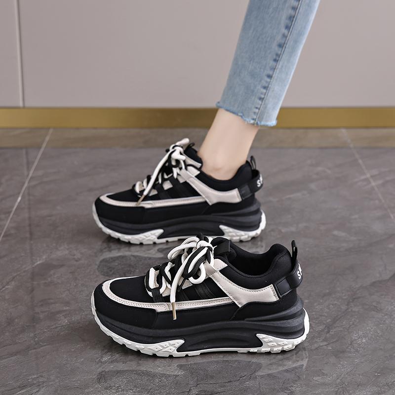 New Spring and Autumn Purple Platform Shoes Size Pregnant Women's Leisure Sports Heightening Dad Shoes