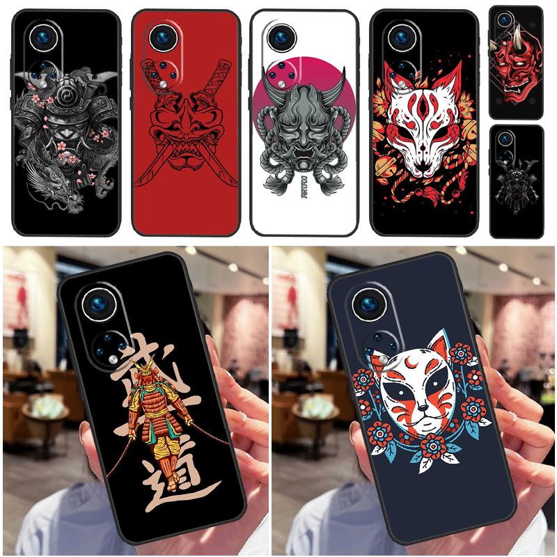 Samurai Oni Mask Case For Honor X8a X8b X9b X9a X8 X9 X9c 50 70 90 Lite Honor 200 Lite Magic 5 6 7 Pro Cover