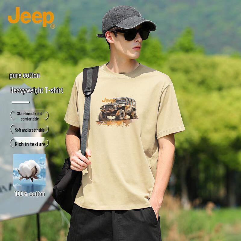 JEEP Men s 100% Cotton Short Sleeve T-Shirt L