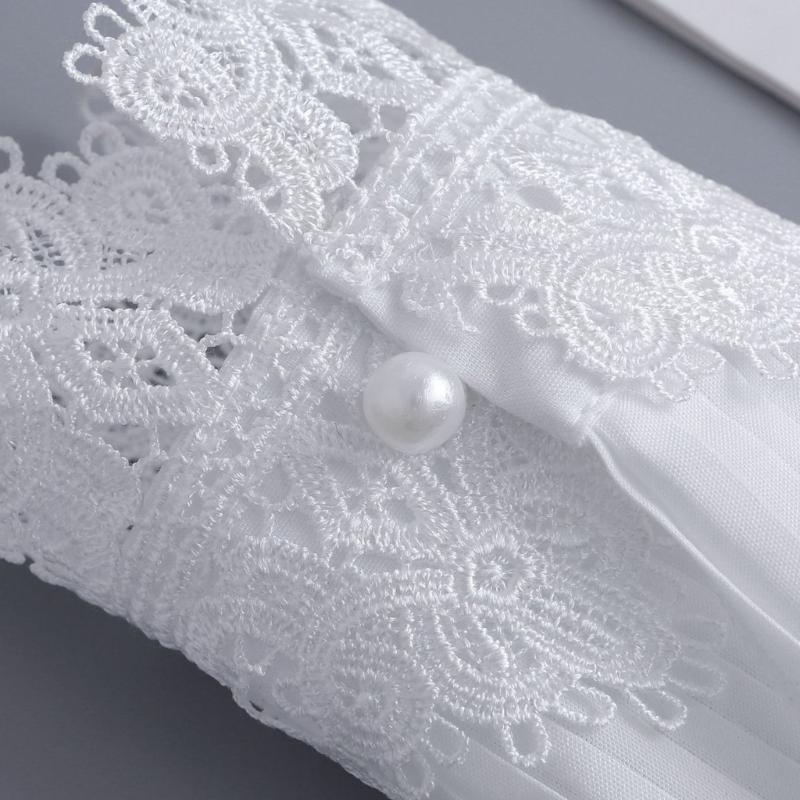 Embroidery Flower Wrist Cuffs Arm Sleeves Ruffled Design Multiuse Armwear Decorative Sleeves For Office Casual Outfit