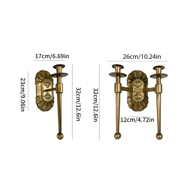 Antique European Styles Metal Candle Sconce Wall Mount Candle Holder Candlestick for Living Room and Wedding Decoration