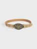 "European and American Women's Retro Turquoise Embossed Belt - Western Style Fashion Accessory"