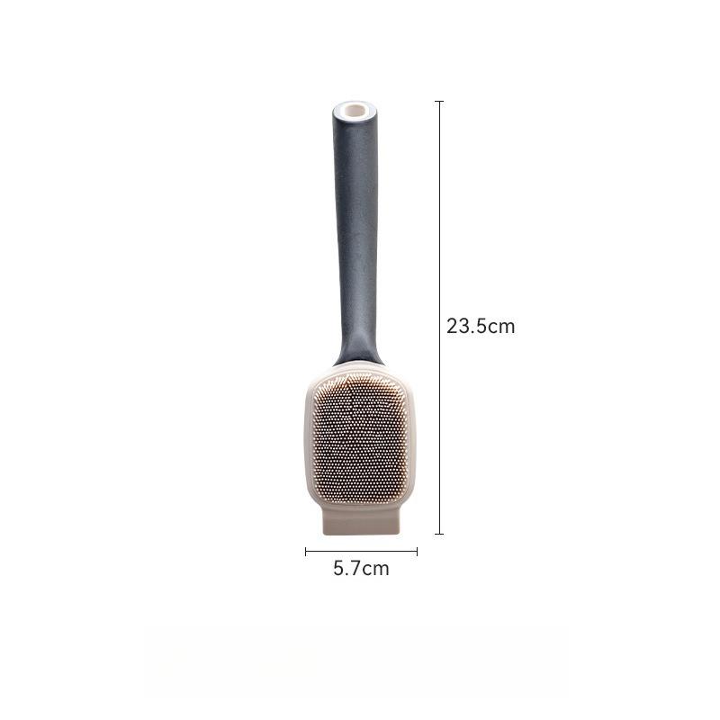 

Household Kitchen Long Handle Pot Brush Special Silicone Does Not Hurt The Pot Wash Pot Brush Wash Pot Brush чорний колір сірий