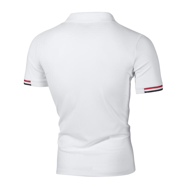 Sommer-Herren-Kurzarm-Poloshirt mit einfachem Streifen-Reißverschluss und Farbblock