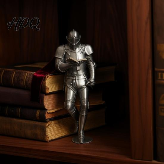 Unique Gifts for Book Lovers Medieval Knight Bookshelf Decor Armored Statue Gothic Library Figurine Desktop Lovers Fantasy Home & Office Ornament,