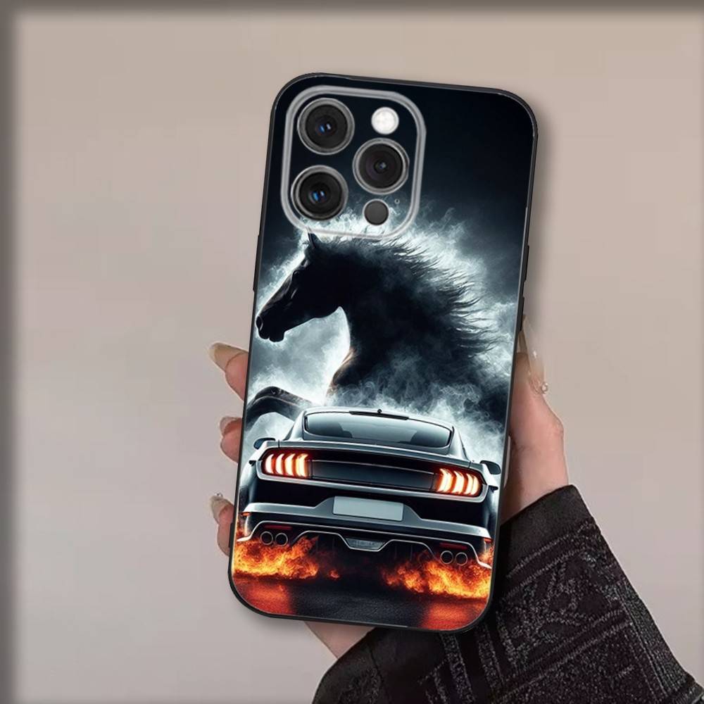 M-Mustangs Car Phone Case For iPhone 17,16,15,14,13,12,11,Pro,Max,Plus,Air,X,XS,XR,SE,8,7,Mini,Soft Black Funda iPhone15plus