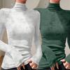 Chic Slim-fit High-neck Long-sleeve Base Layer: Solid Color, Flattering, Versatile Autumn/Winter Top