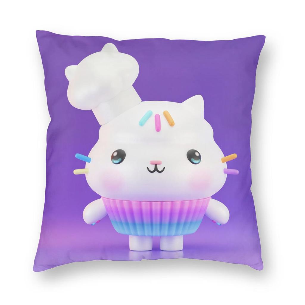 Gabbys Dollhouse Cartoon Pillowcase Printed Polyester Cushion Cover Decoration Pillow Case Cover Home Square 45*45Cm