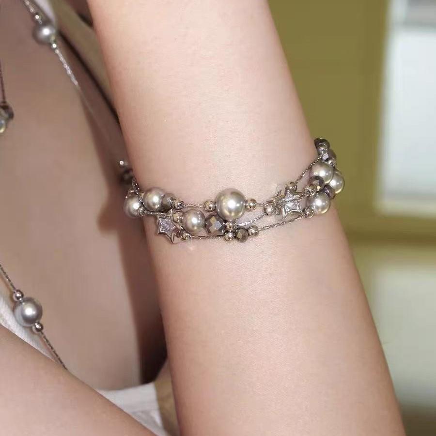 Star Shape Pearl Starry Sky Bracelet For Women Handmade Titanium Steel Jewelry Gift For Travel