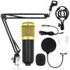 BM800 Condenser Microphone Set with V8 Sound Card, Boom Arm, and USB for Live Streaming and Mobile Use.