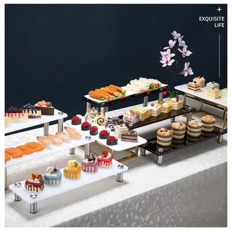 Buffet Multi layer snack seat cake display Acrylic sushi rack Wedding banquet snack Acrylic three-layer dessert rack resin molds