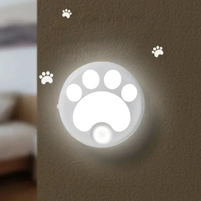 Bewegingssensor LED-nachtlampje USB oplaadbare kast Kattenpoot Nachtlampje Slaapkamer Thuis Kast Gangpadverlichting Nachtkastje Nachtlampje