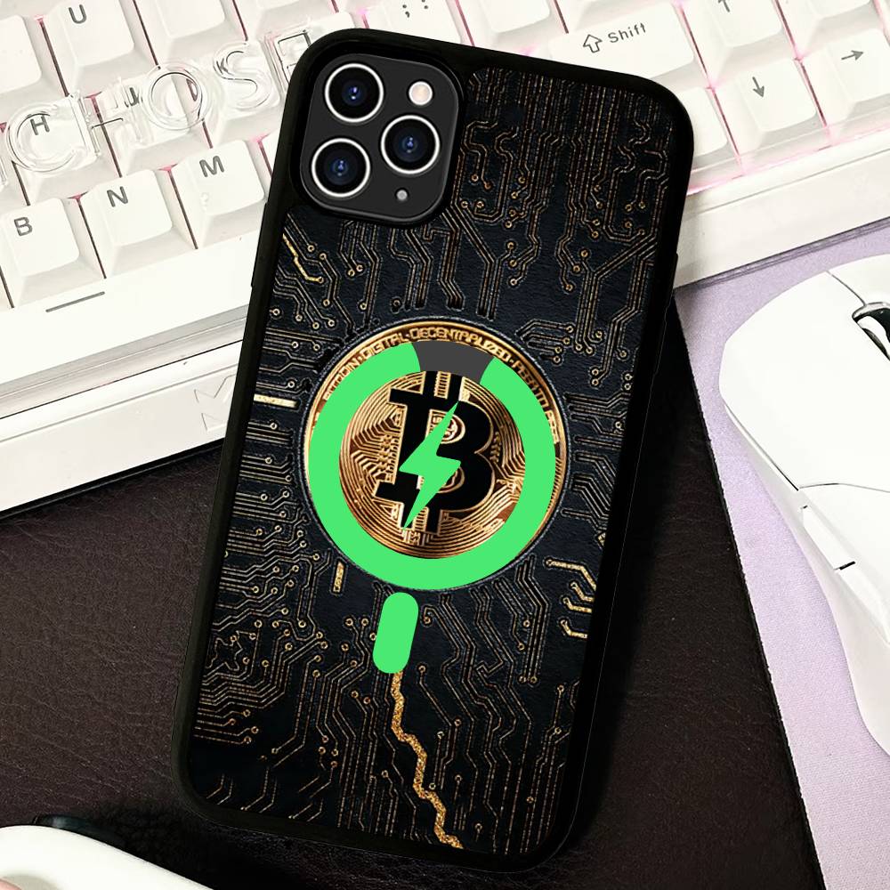 

B-Bitcoin Phone Case For IPhone 13 14 15 11 12 16 17 Pro Max Plus For Magsafe Magnetic Shell iPhone 12
