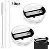 30oz/40oz Tumbler Lid Replacement Fit for Stanley Cup, 2 Pack Replacement Tumbler Lids , with 2 Straws and 1 Cleaning Brush