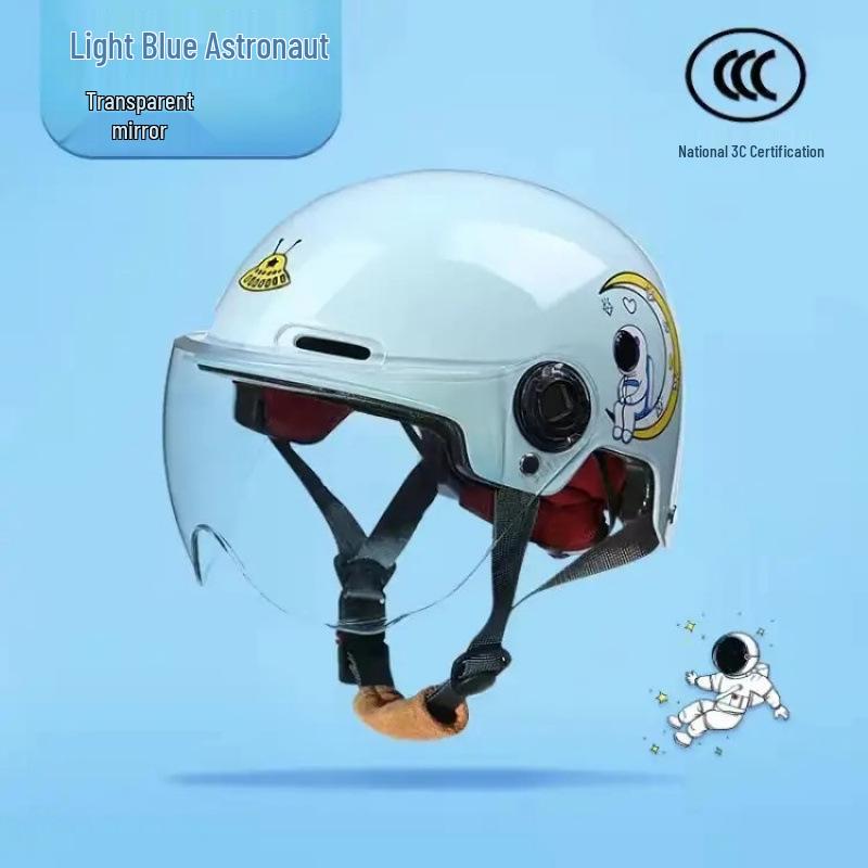 Certified Children's Cute Motorcycle and Electric Scooter Helmet - All-Season, Half Helmet for Summer Use