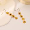 Korean Style Daisy Tulip Flowers Stud Earrings For Women Dropping Oil Pearl Crystal Earring for Women Girls Pretty Jewelry Gifts