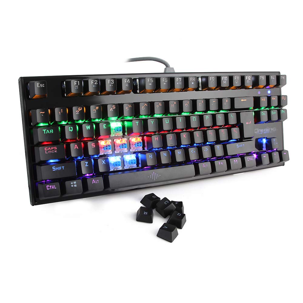 

Дротова механічна клавіатура DIGIBLUSKY Gaming Blue Axis, англійська, з пам яттю мільйонів кліків, клавіатура, клавіші, розкладка/87 клавіш/50 клавіш з підтримкою зносостійкості/макрос чорний