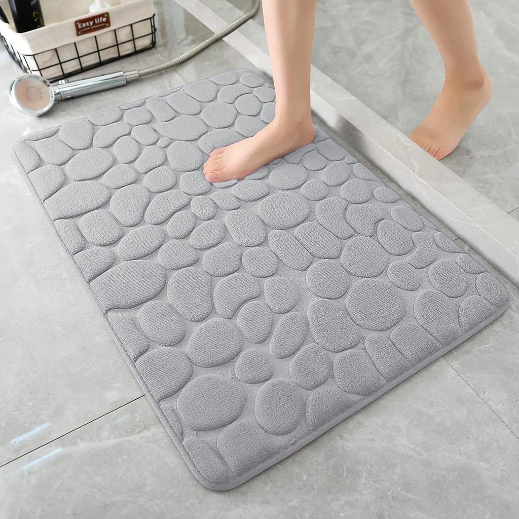 Oval Stone Floor Mat Memory Cotton Toilet Bathroom Absorbent Door Mat Non-slip Mat Carpet