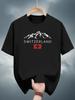 Casual Short Sleeve T-shirt - Swiss Flag Mountain Graphic
