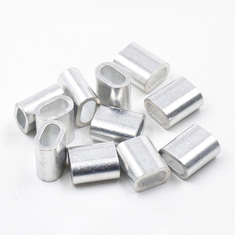 1/2/5/10/20/30/50Pcs M1.2 to M12 Wire Ferrules Crimp Sleeve Durable Steel Wire Rope Fixing Clip Practical Cable Clip Hardware