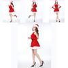 Women Deluxe Mrs Santa Claus Christmas Fancy Dress Costume With Fluffy Trim For Festive Parties