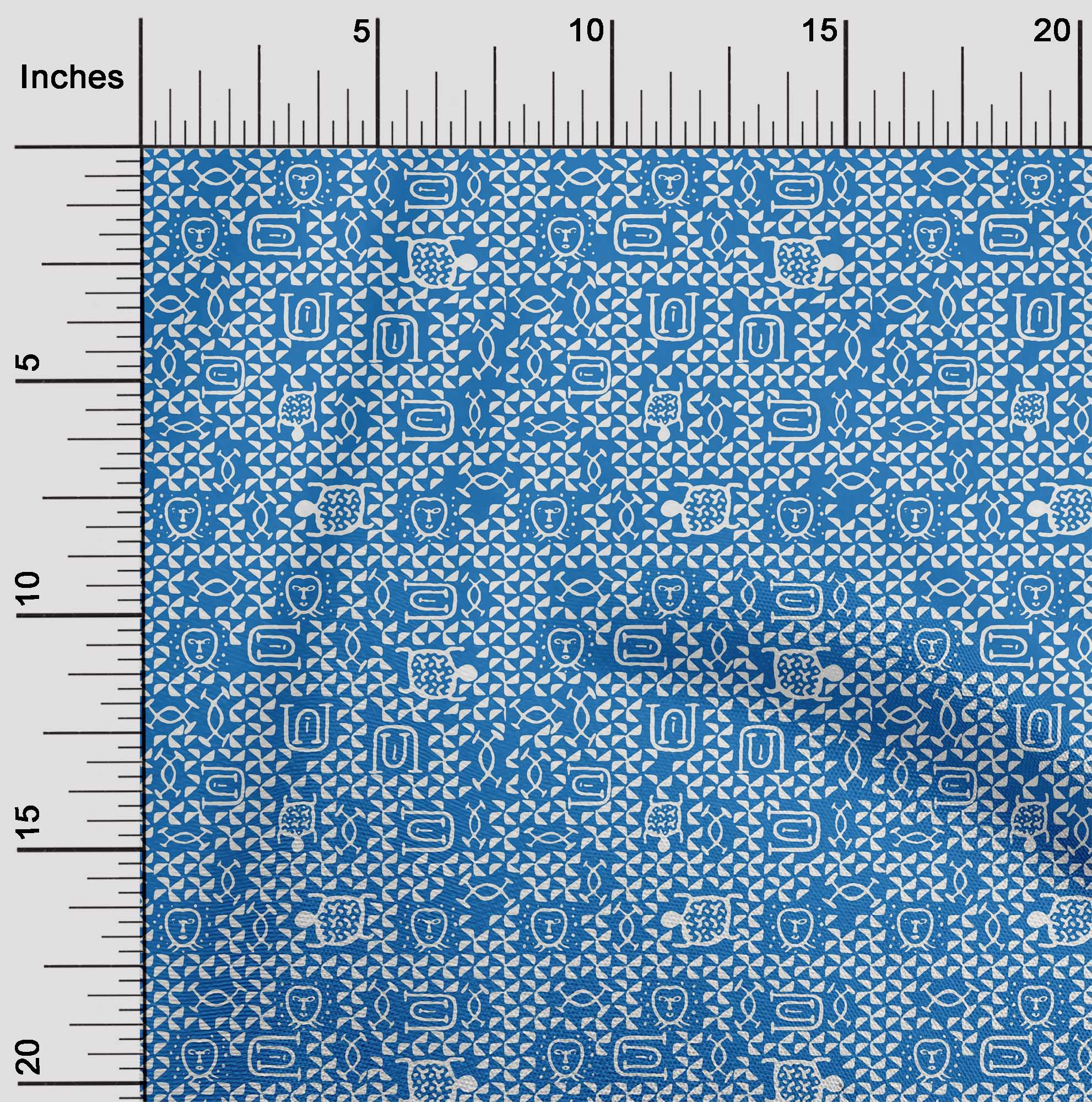 

oneOone Cotton Flex Blue2 Fabric Geometric Tortoise & Face African Quilting Supplies Print Sewing Fabric By The Yard 40 Inch 42 Inch Wide - Viscose Chiffon середній синього кольору