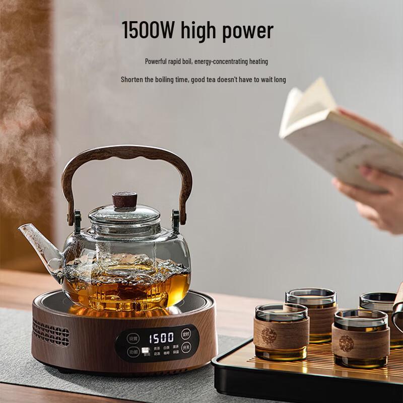 YIHUTEA Chinese Style Glass Tea Set with Electric Ceramic Stove