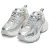 MLB New York Yankees Slip Resistant And Breathable Low Top Casual Shoes Women's Silver Sneakers 3ASHW045N-50SIS