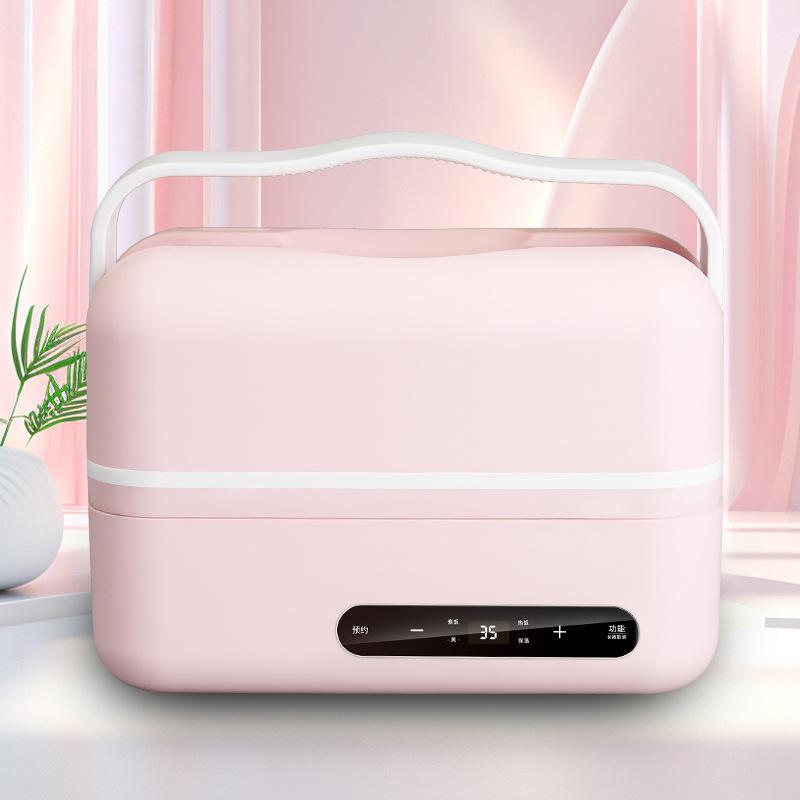 Double-Deck Steaming and Boarding Heating Lunch Box, Plug-in Insulation, Portable Self Heating Lunch Box for Office Workers