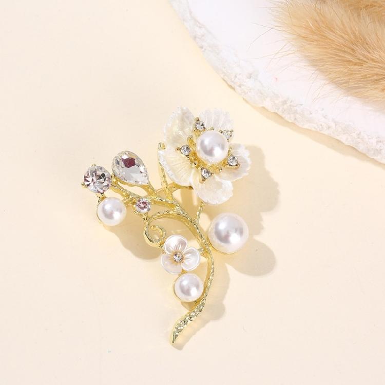Versatile Crystal Flower Brooch Adjustable Fastener Stylish Corsage Pin Accessory For Formal Wear Casual Outfits