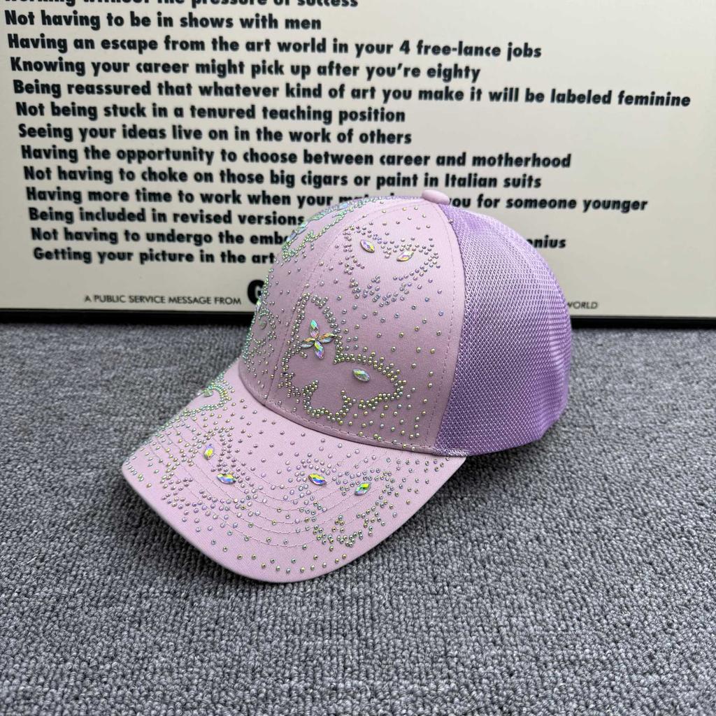 Light luxury gypsy star flash diamond baseball cap summer mesh breathable anti-ultraviolet face small versatile cap