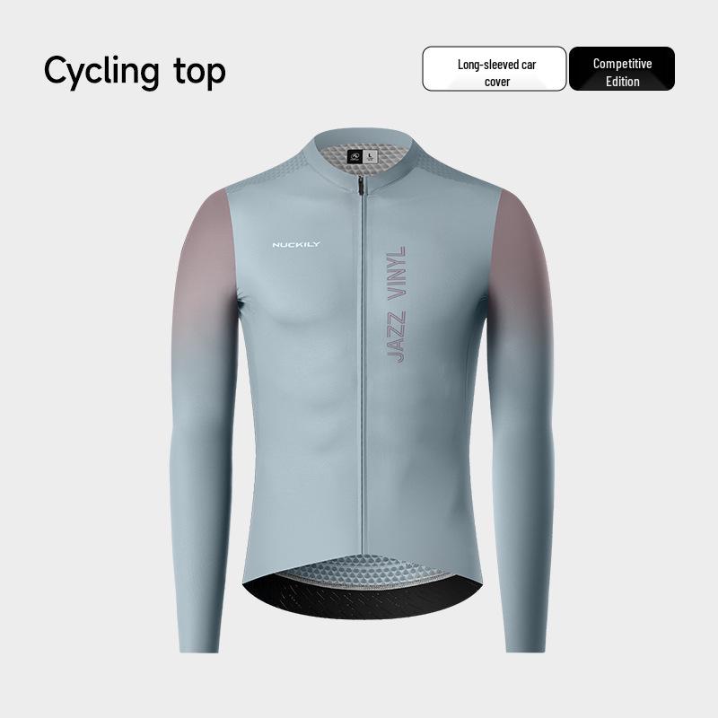 NUCKILY Men's Long Sleeve Cycling Jersey - Sun Protection & Sweat-Wicking for Road and Mountain Biking