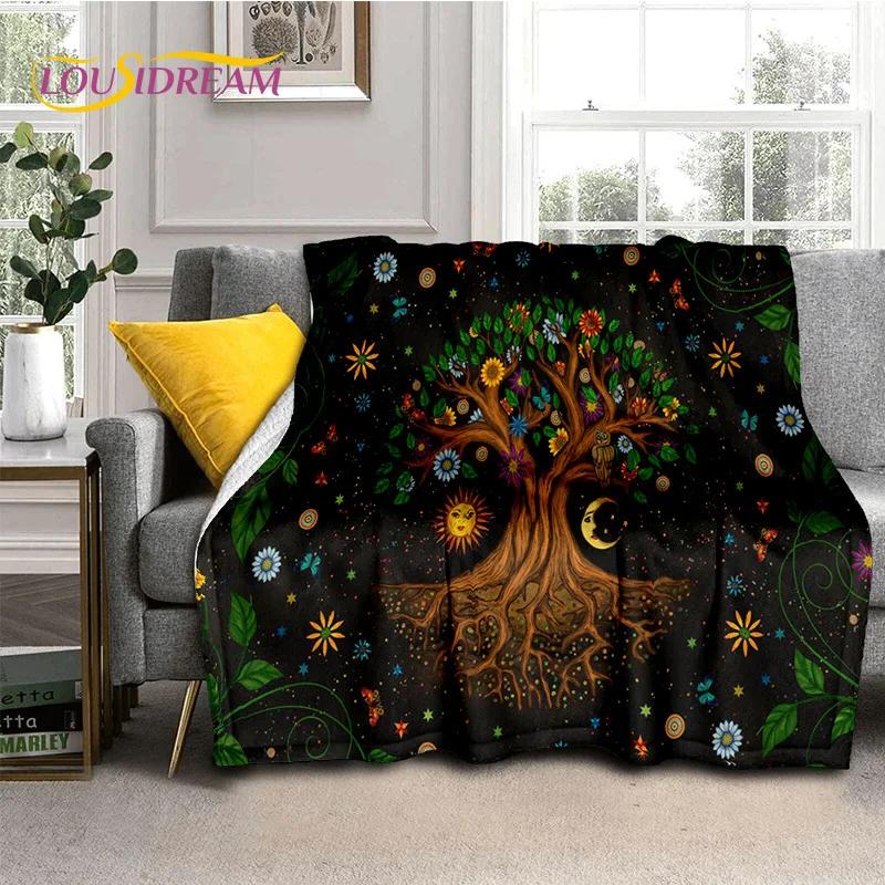 Tree of Life Nature Viking Yggdrasil Norse Soft Flannel Blankets,Throw Blanket Comfortable Blanket for Picnic Beds Home Bedroom